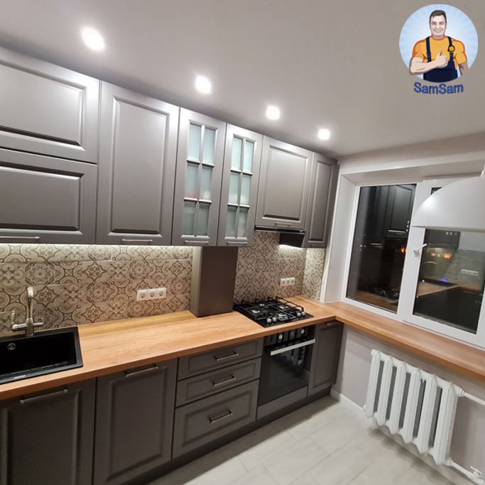 Натяжные потолки кухня 9 кв